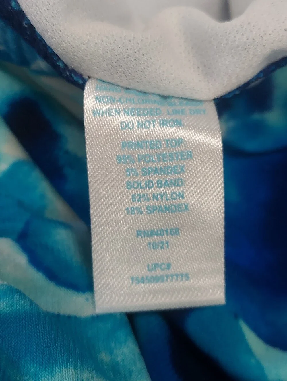 Bal Harbour Blue Abstract Halter Swim Tankini Top